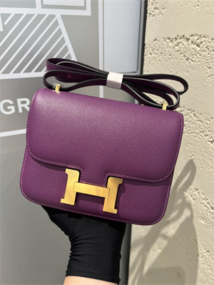 Constance Bag Epsom Leather 18CM Gold/Silver Tone Metal In Anemone Color HS  (With mirror)