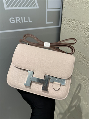Constance Bag Epsom Leather 18CM Gold/Silver Tone Metal In Mauve Pale Color HS  (With mirror)