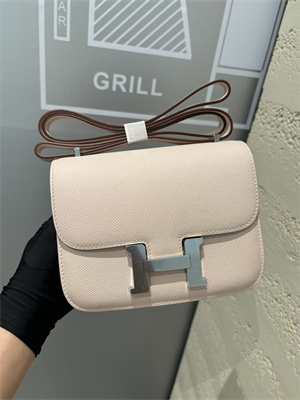 Constance Bag Epsom Leather 18CM Gold/Silver Tone Metal In Mauve Pale Color HS  (With mirror)