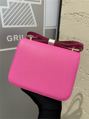 Constance Bag Epsom Leather 18CM Gold/Silver Tone Metal In Fuschia Color HS (With mirror)