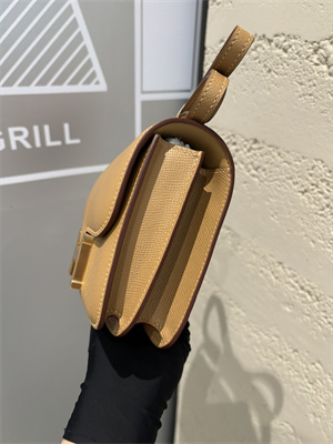 Constance Bag Epsom Leather 18CM Gold/Silver Tone Metal In Chai Color HS (With mirror)