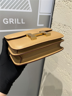 Constance Bag Epsom Leather 18CM Gold/Silver Tone Metal In Chai Color HS (With mirror)