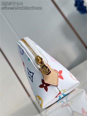 LV x TM Cosmetic Pouch PM Multicolor Monogram Canvas White M13744