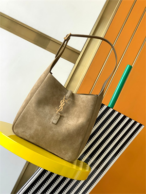 y.s.l le 5 a 7 S*pple small hobo bag in barley green suede leather