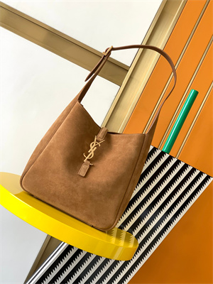 y.s.l le 5 a 7 S*pple small hobo bag in brown suede leather