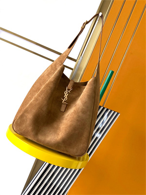 y.s.l le 5 a 7 S*pple large hobo bag in brown suede leather
