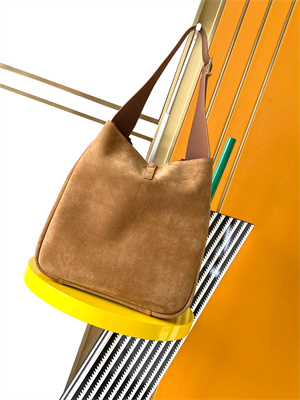 y.s.l le 5 a 7 S*pple large hobo bag in brown suede leather