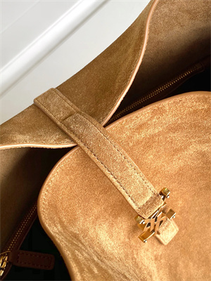 y.s.l le 5 a 7 S*pple large hobo bag in brown suede leather