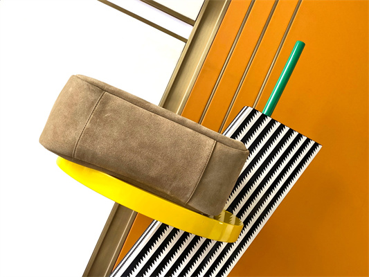 y.s.l le 5 a 7 S*pple large hobo bag in barely green suede leather