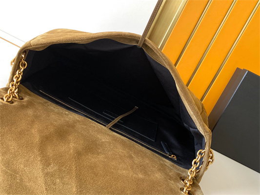 Y.S.L Large JAMIE 4.3 BAG IN SUEDE Dk Brown Color Gold Tone Metal