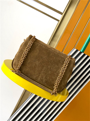 Y.S.L JAMIE 4.3 SMALL BAG IN SUEDE Dk Brown Color Gold Tone Metal