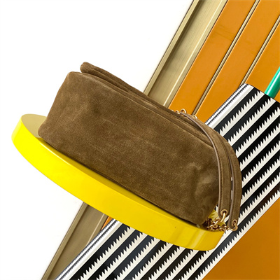 Y.S.L JAMIE 4.3 SMALL BAG IN SUEDE Dk Brown Color Gold Tone Metal