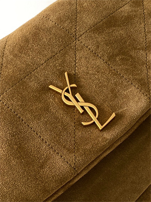Y.S.L JAMIE 4.3 SMALL BAG IN SUEDE Dk Brown Color Gold Tone Metal