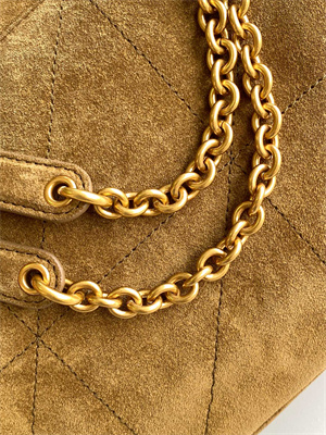 Y.S.L JAMIE 4.3 SMALL BAG IN SUEDE Dk Brown Color Gold Tone Metal