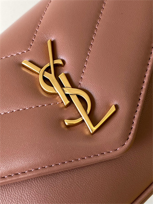 Y.S.L LOULOU Mini in MATELASSÉ lambskin Gold Tone Metal