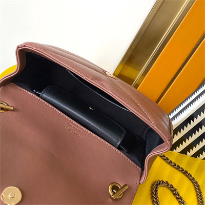 Y.S.L LOULOU Mini in MATELASSÉ lambskin Gold Tone Metal