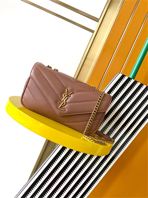 Y.S.L LOULOU Small in MATELASSÉ lambskin Gold Tone Metal