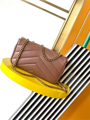 Y.S.L LOULOU Small in MATELASSÉ lambskin Gold Tone Metal