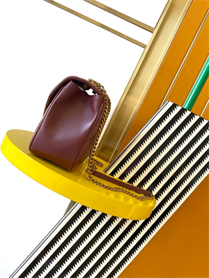 Y.S.L LOULOU Medium in MATELASSÉ lambskin Gold Tone Metal Burgundy