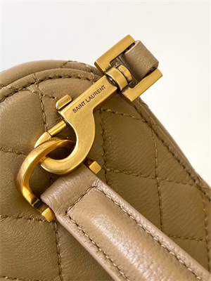 Y.S.L Vanity Case In Quilted Lambskin Brown