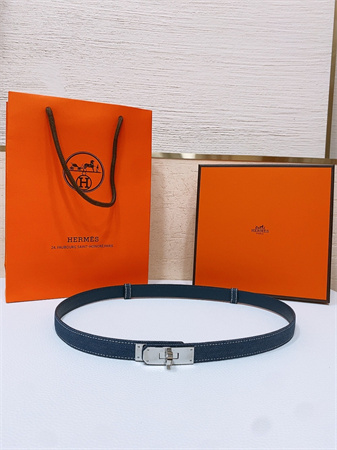 H**mes kelly jean belt 18mm epsom leather silver tone hardware blue