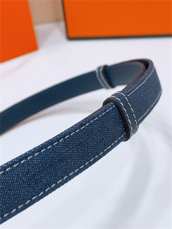 H**mes kelly jean belt 18mm epsom leather silver tone hardware blue