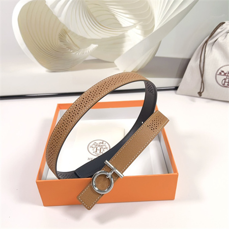 H**mes reversible belt 25mm epsom leather silver tone hardware brown/black