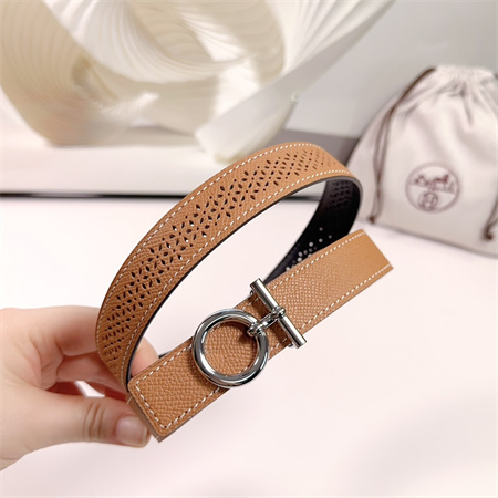 H**mes reversible belt 25mm epsom leather silver tone hardware brown/black