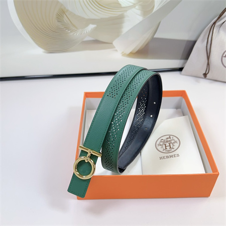 H**mes reversible belt 25mm epsom leather gold tone hardware green/black