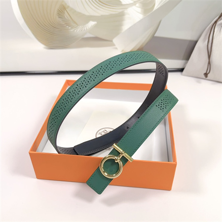 H**mes reversible belt 25mm epsom leather gold tone hardware green/black