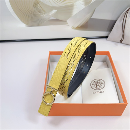 H**mes reversible belt 25mm epsom leather gold tone hardware yellow/black