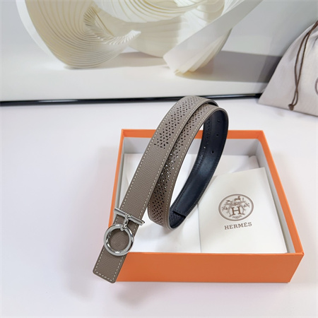 H**mes reversible belt 25mm epsom leather silver tone hardware etoupe/black