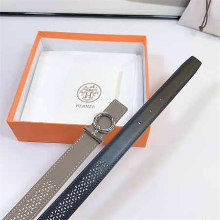 H**mes reversible belt 25mm epsom leather silver tone hardware etoupe/black