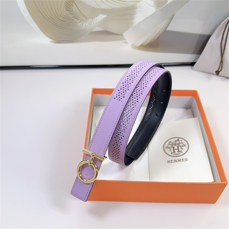 H**mes reversible belt 25mm epsom leather gold tone hardware lt purple/black