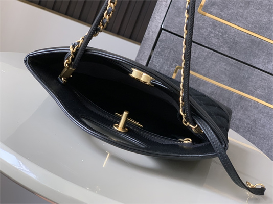 Ch*el 31 mini shopping bag suede&calfskin gold tone metal black as4133