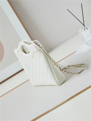 Ch*el 31 mini shopping bag lambskin & gold-tone metal white as4133