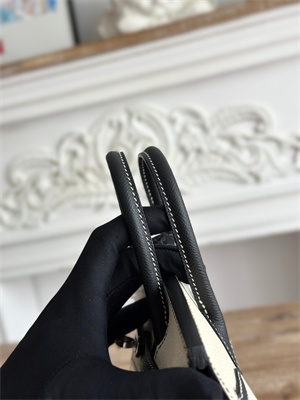 Bir.kin Sellier Bag Epsom Leather 25CM Gold/Silver Hardware In Craie/Black HS