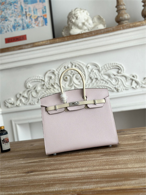 Bir.kin Sellier Bag Epsom Leather 25CM Gold/Silver Hardware In Mauve Pale/Craie HS