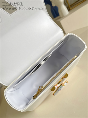 LV x TM Twist MM Slim Bag Epi grained cowhide leather White M13678