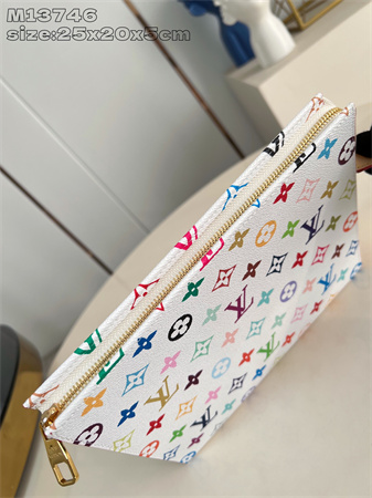 L.V X TM Toiletry Pouch Multicolors Monogram Canvas White M13746