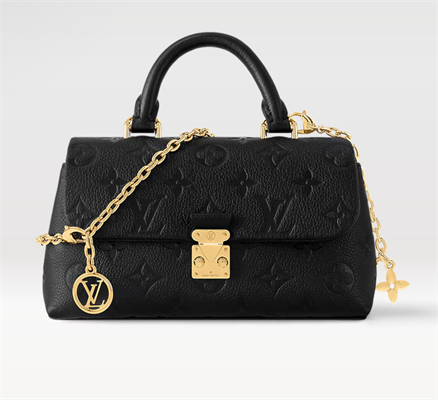 l.v nano madeleine black S*pple grained cowhide leather m12144 top