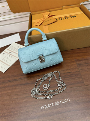 l.v nano madeleine blue S*pple grained cowhide leather m12211 top