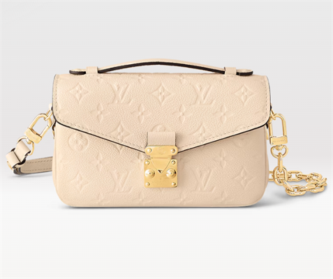 l.v pochette metis east west embossed S*pple grained cowhide leather cream m22942 top