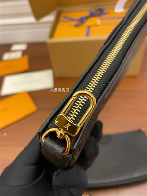 l.v multi pochette accessories embossed S*pple grained cowhide leather black m80399 top