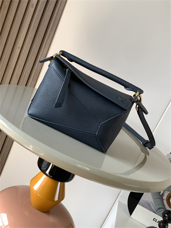 L0ew* mini puzzle bag in soft grained calfskin navy