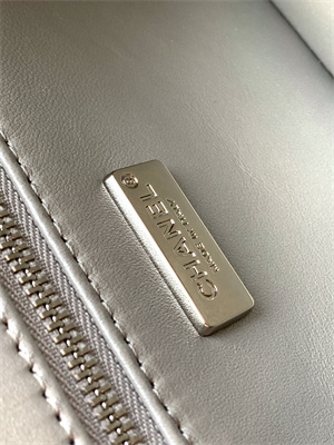 Cha.nel Flap Bag Sequins and Silver Tone Metal Grey AS4561