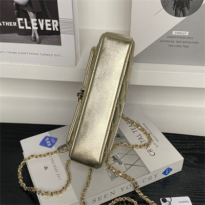 Ch*el flap phone holder with chain lambskin gold-tone metal gold ap4592