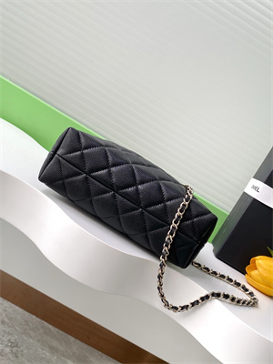 Ch*el coco crush top handle bag grained calfskin gold tone metal black ap4591