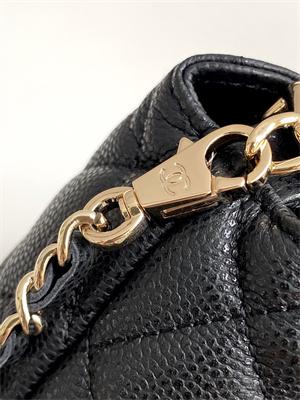 Ch*el coco crush top handle bag grained calfskin gold tone metal black ap4591