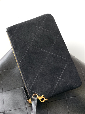 Ch*el large hobo bag lambskin gold tone metal black as5425